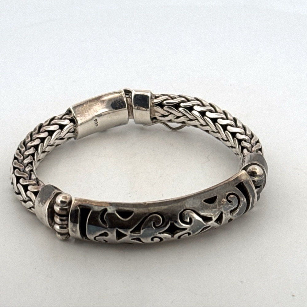 Artisan Handmade Sterling Silver Braided Bracelet 72.7g - Picture 5 of 10